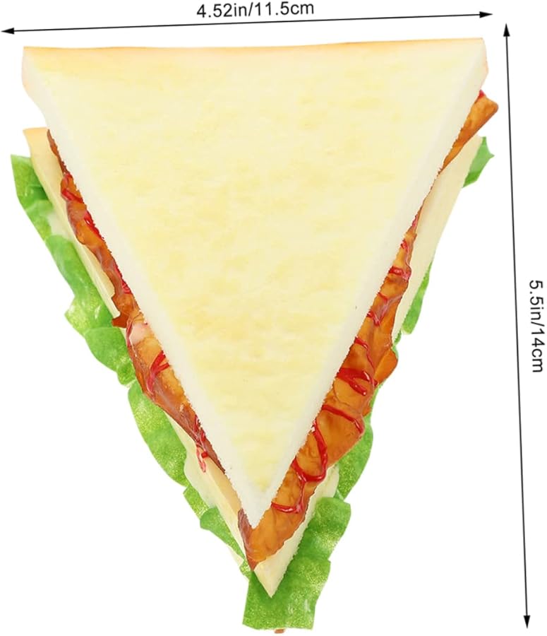 GLEAVI 2 Pcs Artificial Sandwich Model PU Simulation Food Prop for Photography Display Kitchen Decor - Image 2